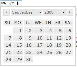 Calendar (Pop-up Date Picker) - jQuery日期选
