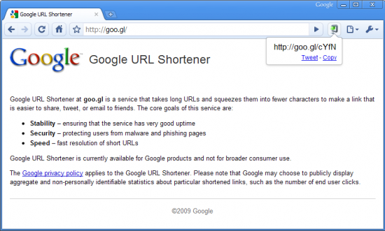 goo.gl shortener