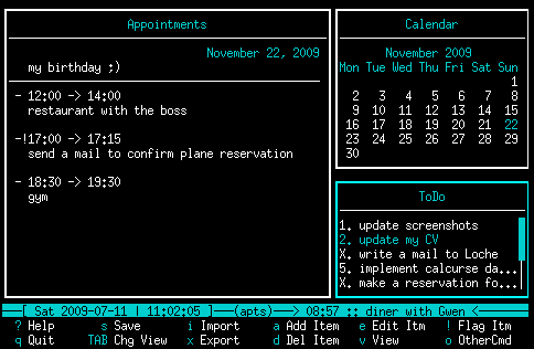 Calcurse - 个人日程安排软件 - 开源中国