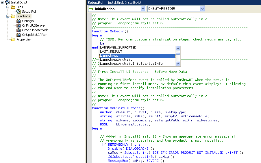 InstallShield 2011新功能试用(3)- Script Editor 