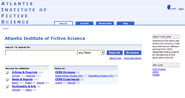 Invenio 1.0 发布,Python开发的文档管理 - 开源中