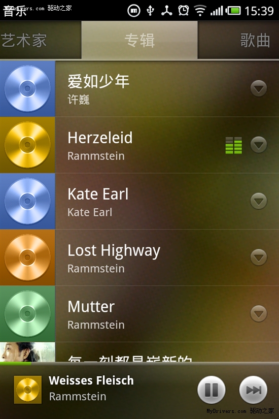 【组图】暗藏谷歌音乐商店 Android 3.0播放器