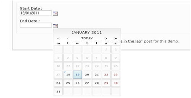 unobtrusive date picker