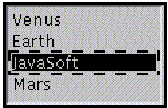 ʾһЩбVenusEarthJavaSoft  MarsJavasoft Ϊѡ״̬