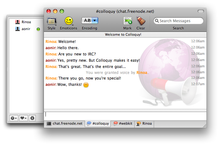 colloquy首页 文档和下载 mac的聊天客户端 oschina 中文开源技术交流社区