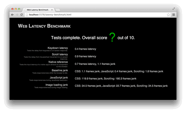 web latency benchmark